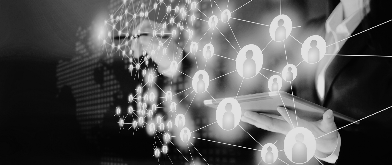 human data points being connected online